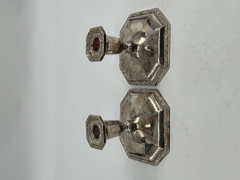 2 stk Sølvplett lysestaker