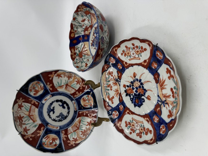 Imari- 2 fat + en bolle