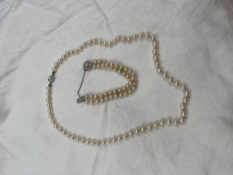 Kulturperlekjede m sølvlås
Dobbel perlearmbånd m/ sølvlås