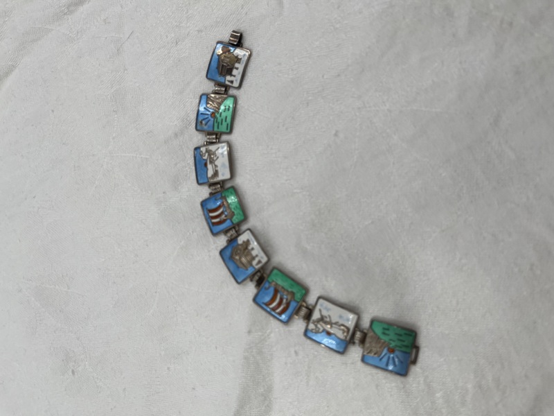 Sølvarmbånd m/ emalje