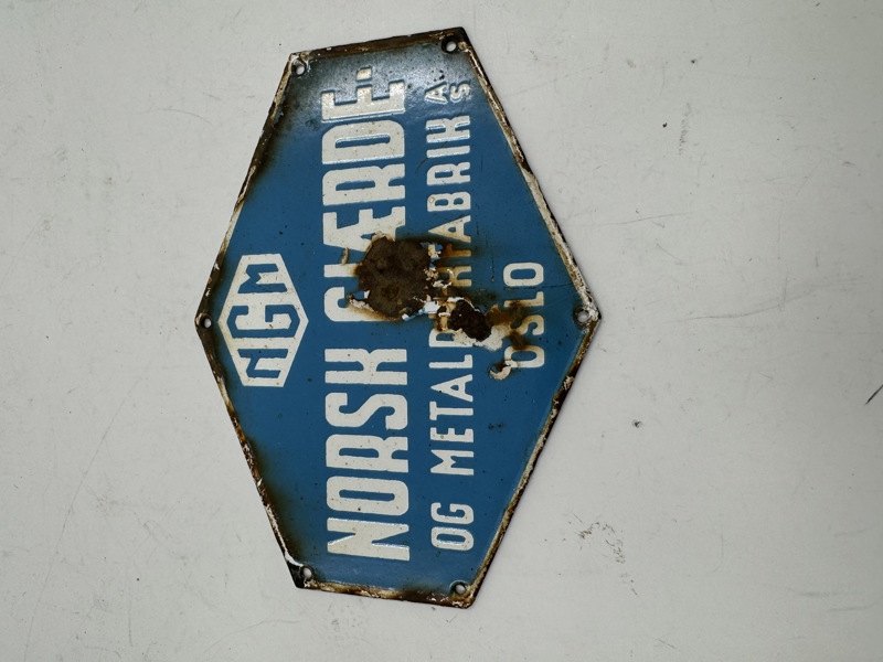 Emaljeskilt Norsk Gjærde 