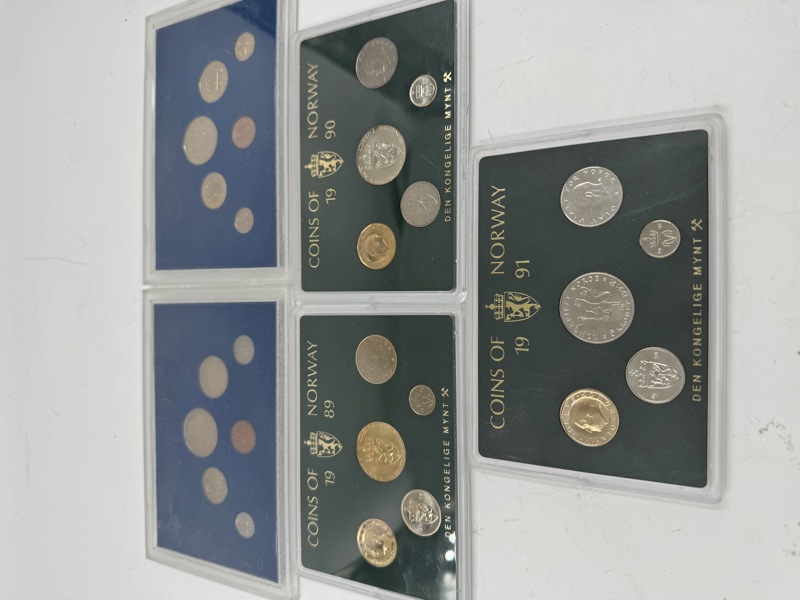 5 stk mynt sett Norske