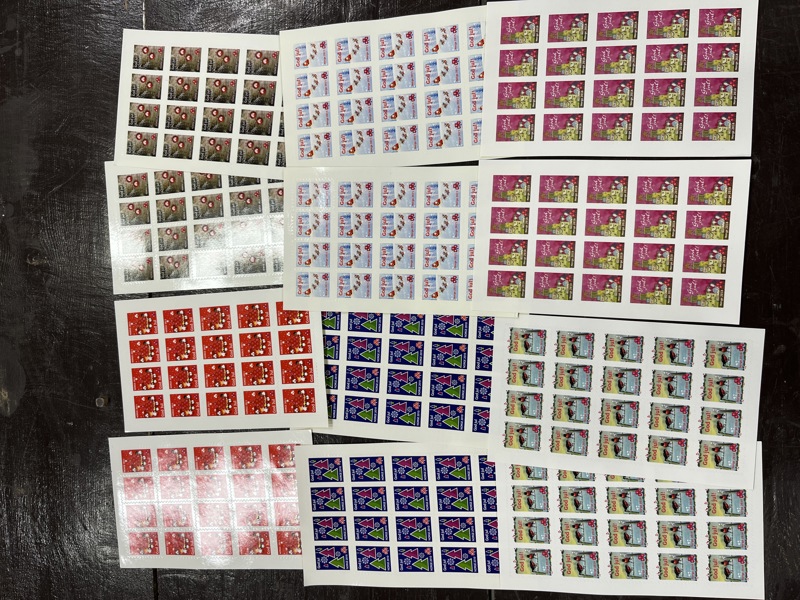 12 ark med julemerker