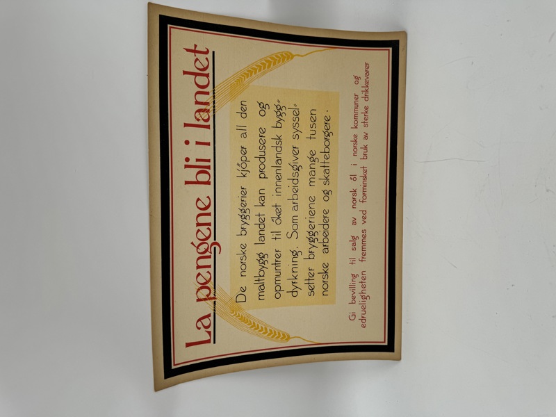 Bryggeri plakat 50 tallet