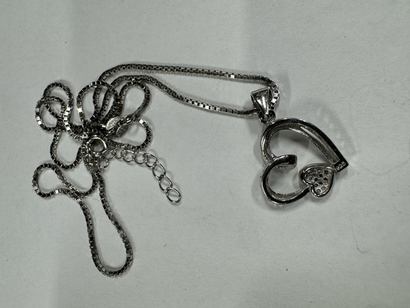 Kjede m/ anheng hjerte  925 