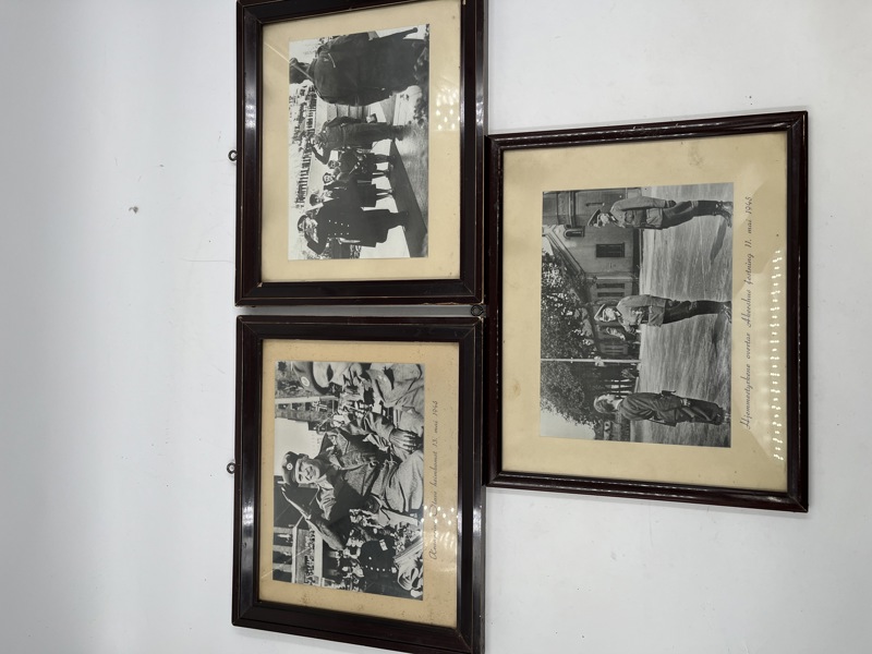 3 stk innrammede foto fra 1945