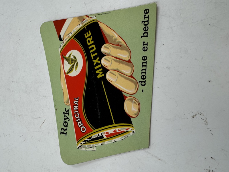 Plakat m/ tobakksreklame fra 50 tallet 