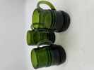3 stk Grønne glass seidler