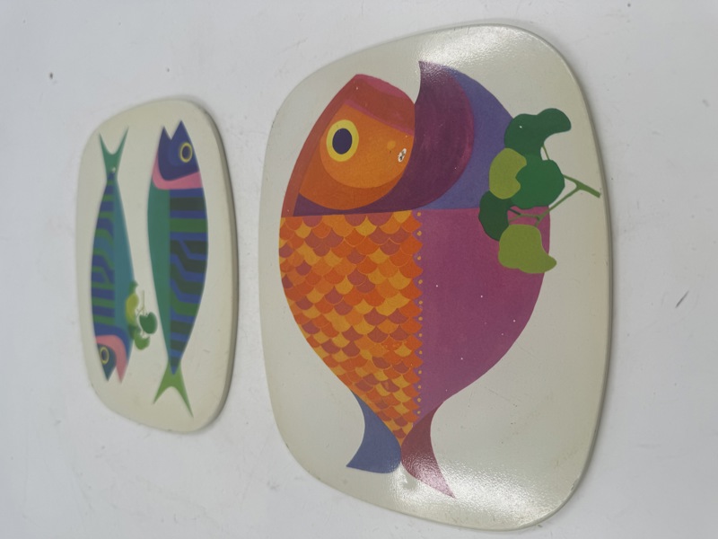 2 Retro Kjeleunderlag fisk
