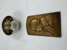 Tinn tumling + bronse plakett 1927