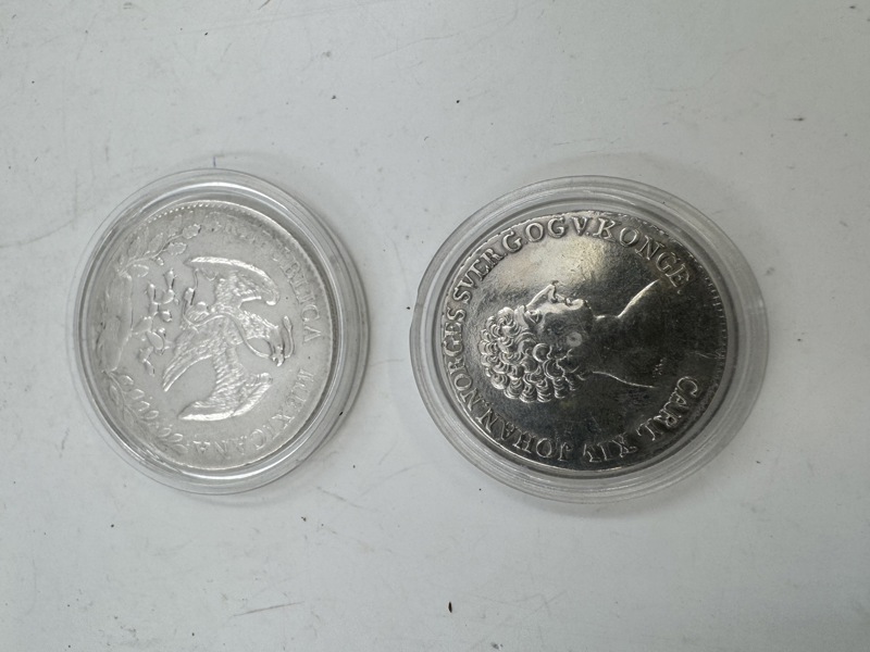 1/2 specidaler i sølv 1821 opptrykk ?? + mynt 1891