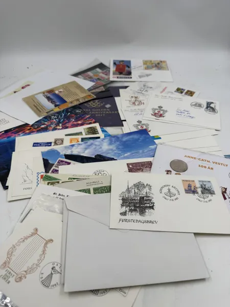 Lott Førstedagsbrev,frimerker, brev etc