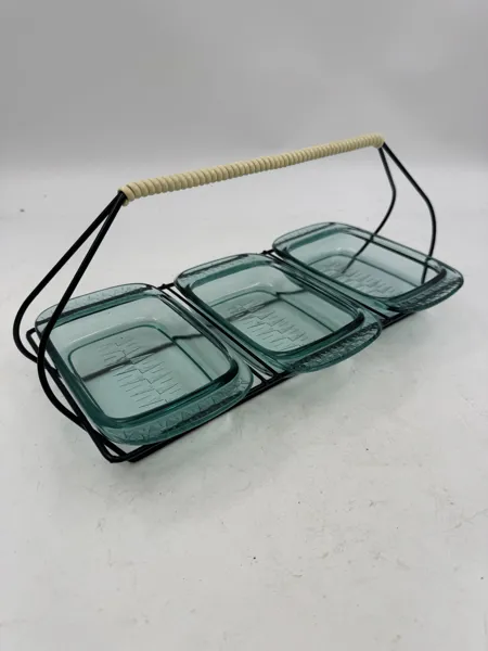 Retrostativ m/ 3 glasskåler 