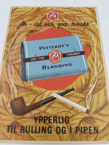 Gml tosidig peterøes plakat 50 tallet