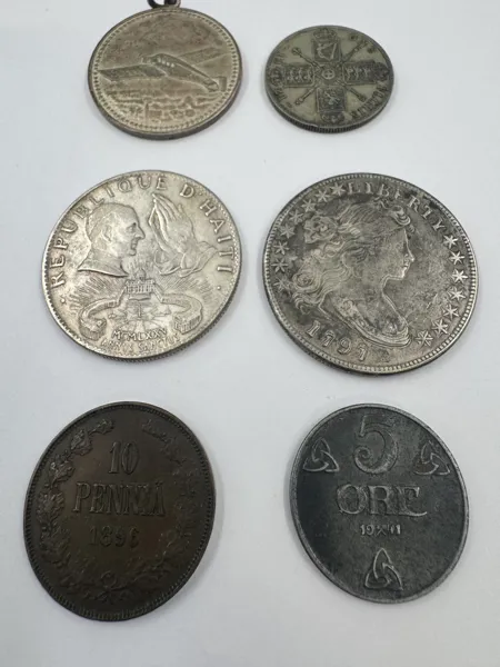6 gml mynter / medaljer