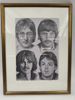 Tegning av The Beatles med ramme