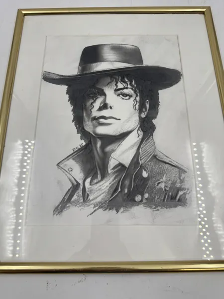 Tegning av Michael Jackson i ramme