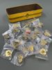 Blikkeske Rose tobakk + lot Tiedemanns pins