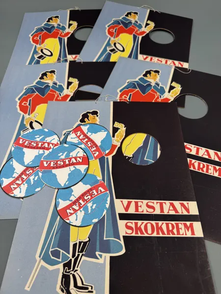 5 stk Plakater - vestan skokrem fra 30 tallet