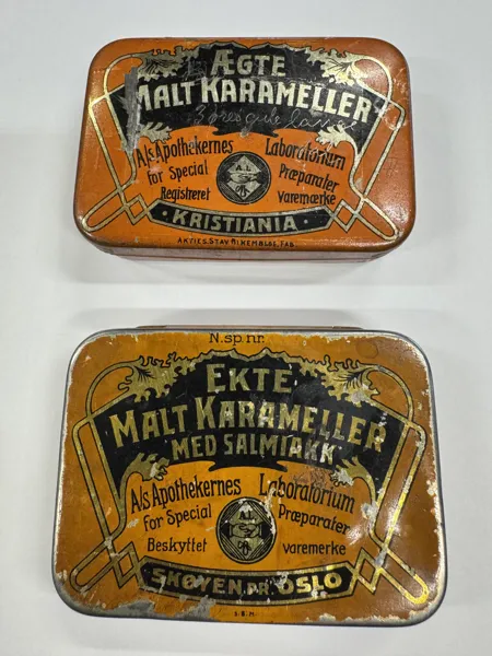 2 ulike Kristiania karamell bokser