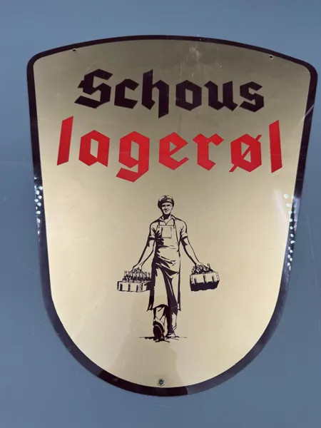 Schous lagerølskilt i plast / celluoid 1950- 60 tallet