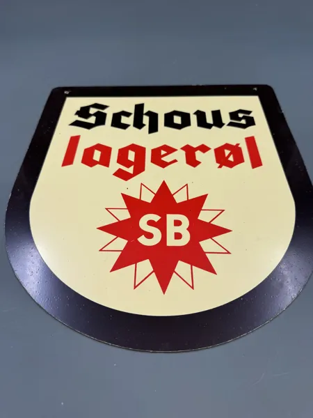 Schous lagerølskilt i plast/ celluloid skilt 50 -60 tallet
