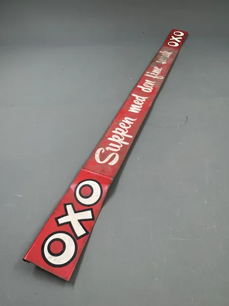oxo suppeskilt i blikk gmlt