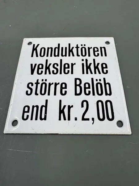 Emaljeskilt Konduktøren