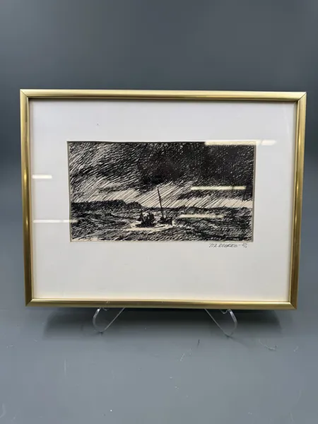 Tegning Tor Brekke 81 signert