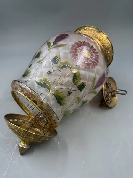 Nydelig Månedskinnslampe m/ flott blomstermotiv / tulipaner