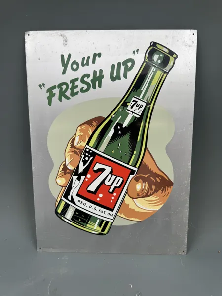7 Up skilt 40-50 tallet skilt fra Lundtangen bryggeri