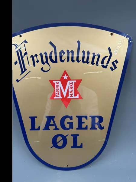 Frydenlunds celiloid / plast skilt fra 50 - 60 tallet