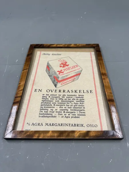 Innrammet gml margarin reklame
