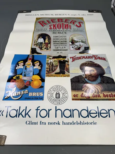 Plakat Bryggen museum + Lite tobakkskilt???