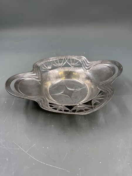 Antik Art Nouveau Jugenstil metallskål  tidlig 1900 tallet