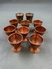 8 stk eggeglass i kobber + 2 stk Vintage drammeglass i kobber Messing
