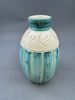 Grønn/ offwhite Keramikk vase